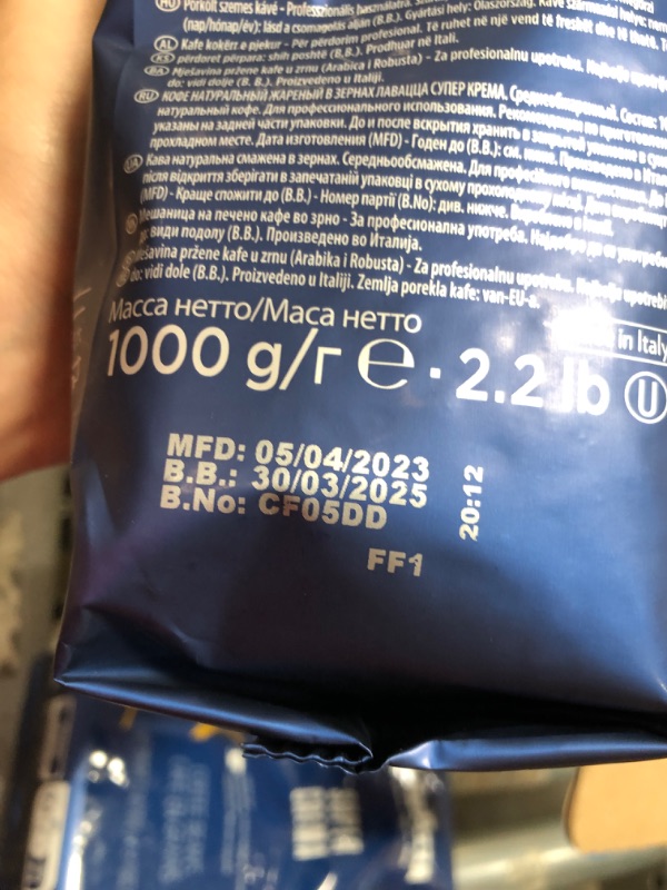 Photo 3 of **EXP DATE 03/30/2025!!! Lavazza Super Crema Whole Bean Coffee Blend, Medium Espresso Roast, Authentic Italian,Produced in a nut-free facility center, Mild and creamy with notes of hazelnuts and brown sugar, 2.2LB (Pack of 1) 2.2 Pound (Pack of 1) Super C