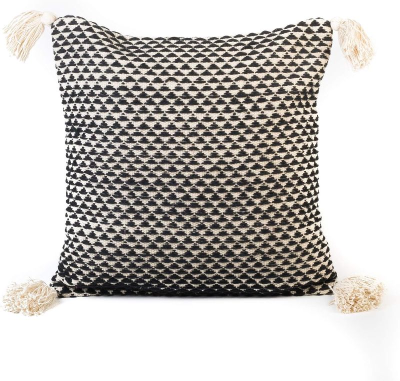 Photo 1 of **COVER ONLY !! Black and White Patterned Cushion Cover 18"L x 18"W