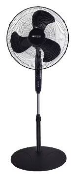 Photo 1 of 18-in 3-Speed Indoor Black Oscillating Pedestal Fan with Remote
