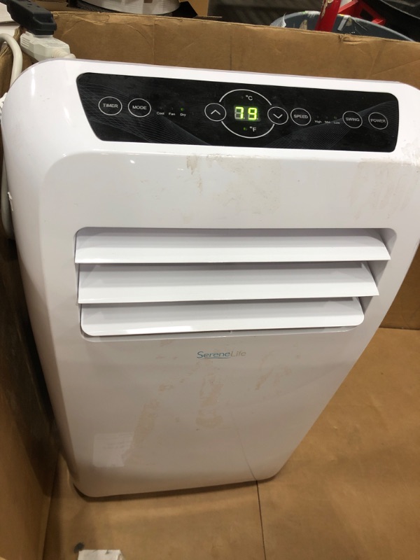 Photo 2 of **SEE COMMENTS*- SereneLife SLPAC12.5 SLPAC 3-in-1 Portable Air Conditioner with Built-in Dehumidifier Function,Fan Mode, Remote Control, Complete Window Mount Exhaust Kit, 12,000 BTU, White
