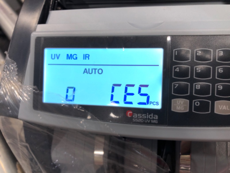 Photo 3 of *USED* Cassida 5520 UV/MG - USA Money Counter with ValuCount, UV/MG/IR Counterfeit Detection, Add and Batch Modes - Large LCD Display & Fast Counting Speed 1,300 Notes/Minute
