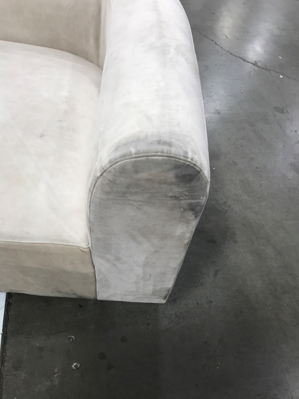 Photo 5 of 2 PIECES ONLY MISSING MIDDLE SECTION HAS 2 ENDS 
Acanva Luxury Modern Tight Curved Back Velvet Sofa, Minimalist Style Comfy Couch for Living Room Apartment Reception Space, L-Shape Left Chaise, Cream
