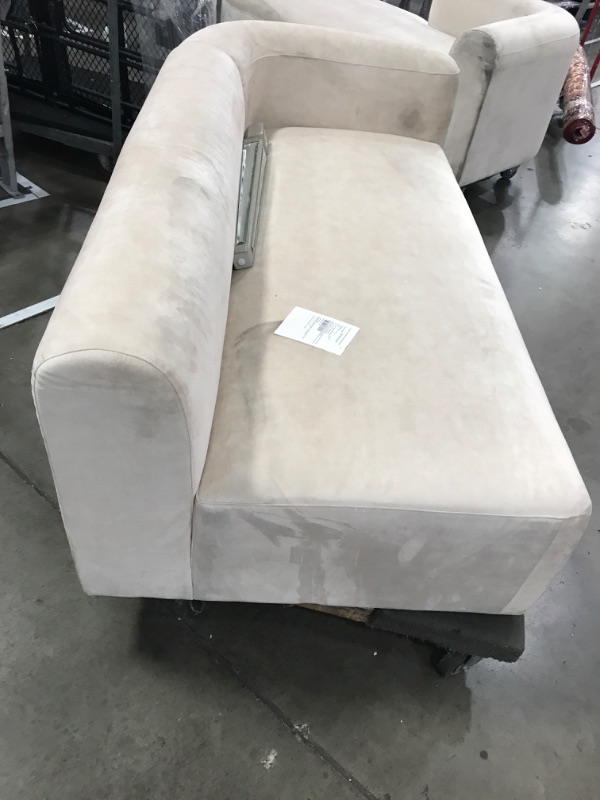 Photo 12 of 2 PIECES ONLY MISSING MIDDLE SECTION HAS 2 ENDS 
Acanva Luxury Modern Tight Curved Back Velvet Sofa, Minimalist Style Comfy Couch for Living Room Apartment Reception Space, L-Shape Left Chaise, Cream
