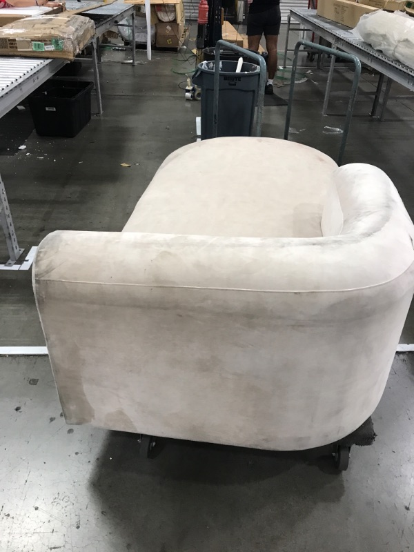 Photo 7 of 2 PIECES ONLY MISSING MIDDLE SECTION HAS 2 ENDS 
Acanva Luxury Modern Tight Curved Back Velvet Sofa, Minimalist Style Comfy Couch for Living Room Apartment Reception Space, L-Shape Left Chaise, Cream
