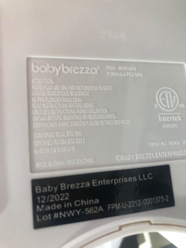 Photo 5 of Baby Brezza Formula Pro Mini Baby Formula Maker – Small Baby Formula Mixer Machine Fits Small Spaces and is Portable for Travel– Bottle Makers Makes The Perfect Bottle for Your Infant On The Go
