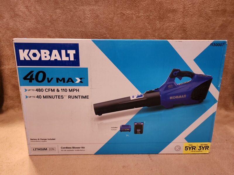 Photo 1 of Kobalt 40V Max Cordless Blower Kit - #KHB 3040-06. Includes Battery & Charger
