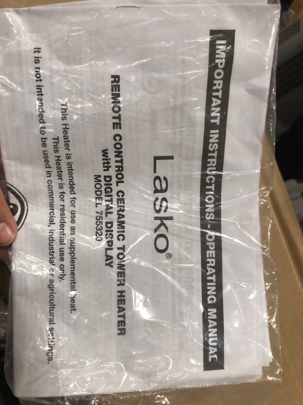 Photo 2 of Lasko 1500W Digital Ceramic Space Heater with Remote, 755320, Silver