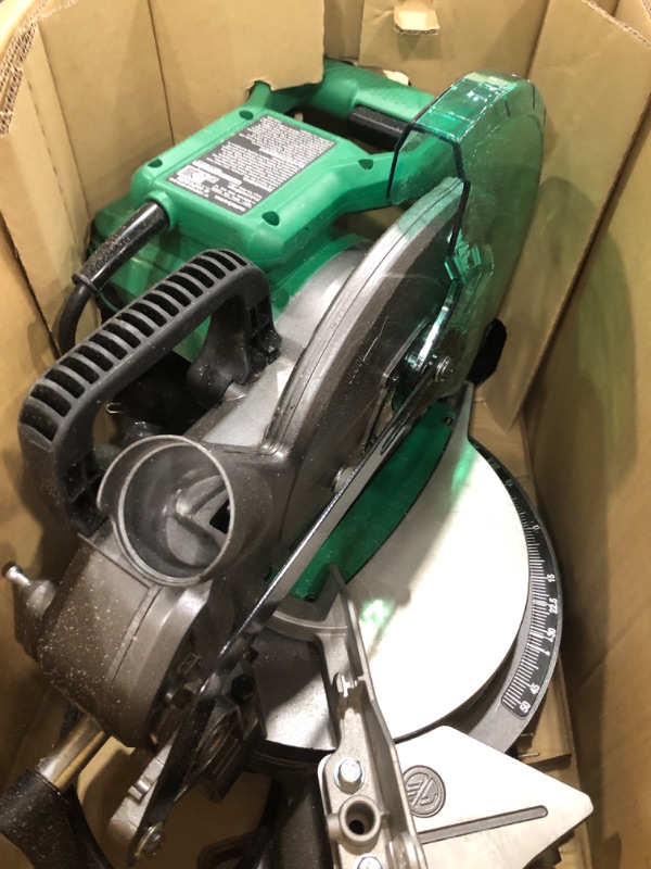 Photo 2 of **UNABLE TO TEST***Metabo HPT 10-Inch Compound Miter Saw | 0-52 Degrees Miter Cutting Range (Left/Right) | 0-45 Degrees Bevel Cutting Range (Left) | 15-Amp Motor | Includes 10-Inch 24T TCT Saw Blade | C10FCGS Metabo HPT C10FCGS Miter Saw