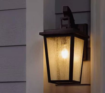 Photo 1 of ***MISSING HARDWARE****allen + roth Mt Airy 1-Light 14-in Matte Black Outdoor Wall Light