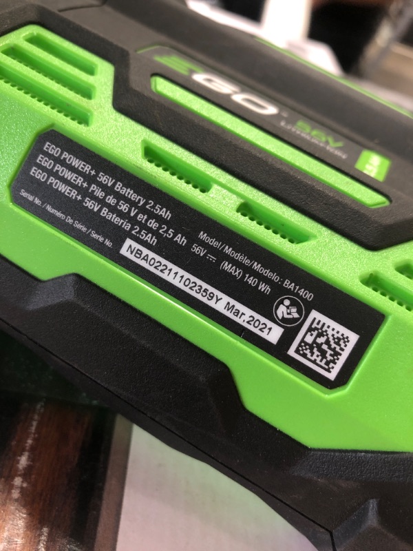 Photo 4 of ***FAULTY BATTERY***EGO POWER+ 56-volt 530-CFM 110-MPH Battery Handheld Leaf Blower 2.5 Ah (Battery and Charger Included)