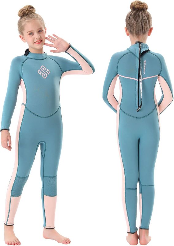 Photo 1 of   Seaskin Kids Wetsuit for Boys Girls Toddlers, 2mm Front Zipper Shorty Wetsuits, 3mm Back Zip Full Wet Suits, Neoprene Thermal Swimsuits for Diving Surfing Swim Lessons
