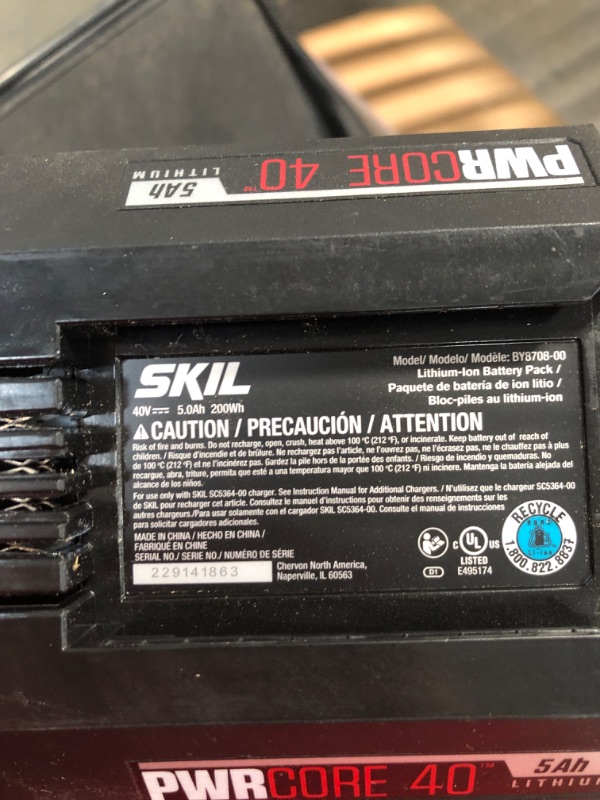 Photo 4 of ***UNABLE TO TEST***SKIL PM4910-10 PWR CORE 40 20-Inch 40V Brushless Push Mower Kit Includes 5.0Ah Lithium Battery and Auto PWR Jump Charger 40V Push Mower Kit