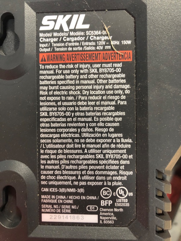 Photo 3 of ***UNABLE TO TEST***SKIL PM4910-10 PWR CORE 40 20-Inch 40V Brushless Push Mower Kit Includes 5.0Ah Lithium Battery and Auto PWR Jump Charger 40V Push Mower Kit