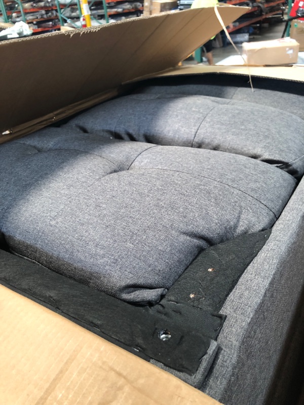 Photo 2 of ***PARTS ONLY NOT FUNCTIONAL***BIADNBZ Sectional Sofa with Pull Out Bed, Linen Fabric SofaBed Sleeper L-Shaped Couch w/Reversible Storage Chaise, Cupholders, USB Charging Ports and Side Pocket, for Living Room, Gray