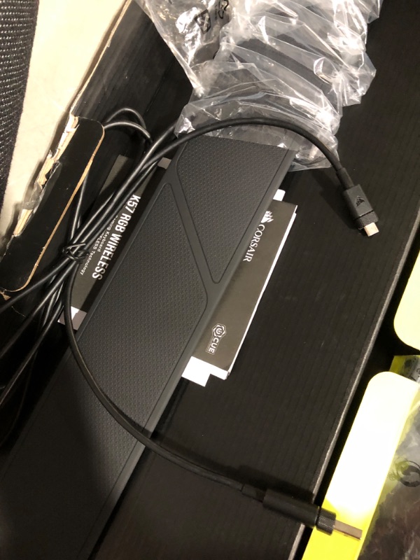 Photo 3 of * used item * 
CORSAIR K57 RGB Wireless Gaming Keyboard, Black & MM800 Polaris RGB Mouse Pad 