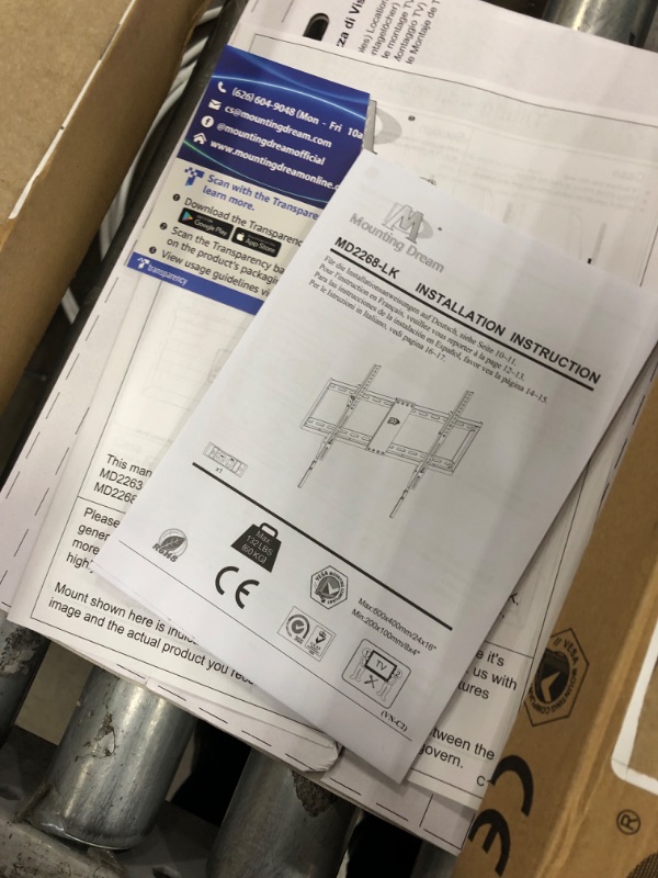 Photo 2 of Mounting Dream TV Mount for Most 37-70 Inch TV, Universal Tilt TV Wall Mount Fit 16", 18", 24" Stud with Loading Capacity 132lbs, Max Vesa 600 x 400mm, Low Profile Flat Wall Mount Bracket