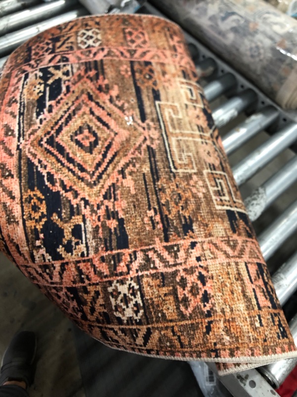 Photo 1 of **RUNNER RUG**  Loloi II Layla LAY-14 Printed Mocha/Blush Area Rug 2'-6" x 7'-6" Mocha / Blush 2'-6" x 7'-6"