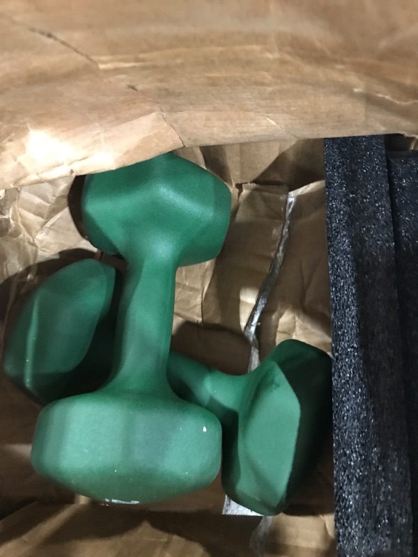 Photo 2 of Amazon Basics Neoprene Workout Dumbbell Light Green 20-Pound, Set of 2 Weight Set