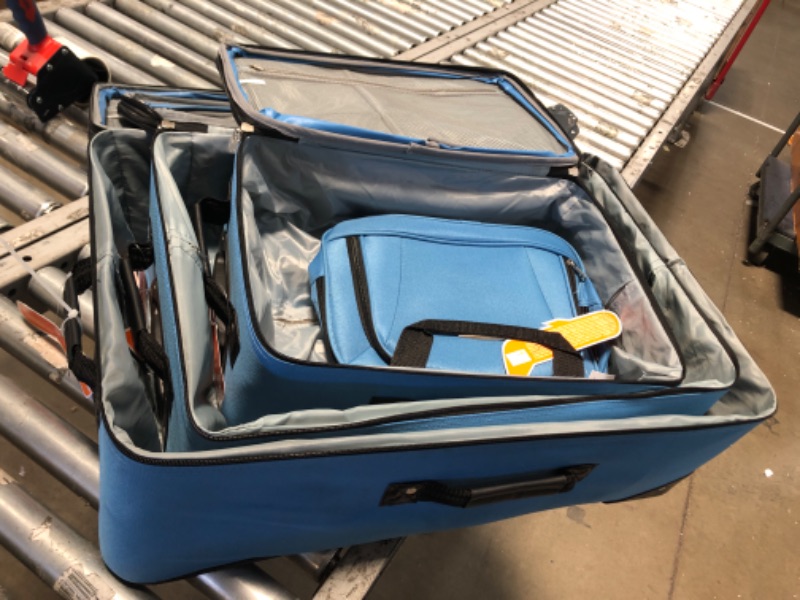 Photo 2 of ***DAMAGED***Rockland Journey Softside Upright Luggage Set,Expandable, Blue, 4-Piece (14/19/24/28)

