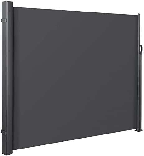 Photo 1 of 118.1" x 70.9" Side Awning, Patio Retractable Side Screen Awning, UV Resistant, Waterproof, Patio Privacy Screen for Garden, Balcony, Courtyard(Dark Grey)
