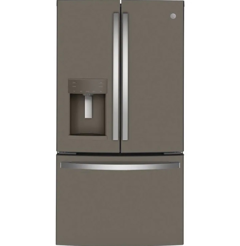Photo 1 of GE 22.1 cu. ft. French Door Refrigerator in Slate, Fingerprint Resistant, Counter Depth and ENERGY STAR
