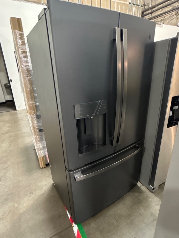 Photo 2 of GE 22.1 cu. ft. French Door Refrigerator in Slate, Fingerprint Resistant, Counter Depth and ENERGY STAR