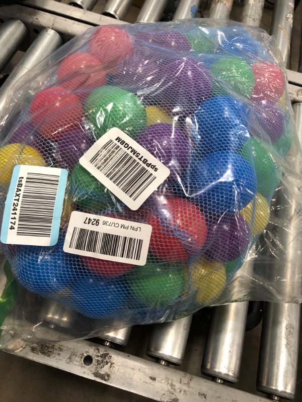 Photo 2 of 100 Count Multi Colored Play Balls – Phthalate and BPA Free Non-Toxic Crush Proof Plastic Ball Pack - Balls for Toddler Ball Pit in Reusable Storage Bag with Zipper