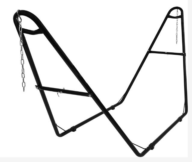 Photo 1 of 450-Pound Capacity Black Heavy-Duty Steel Hammock Stand