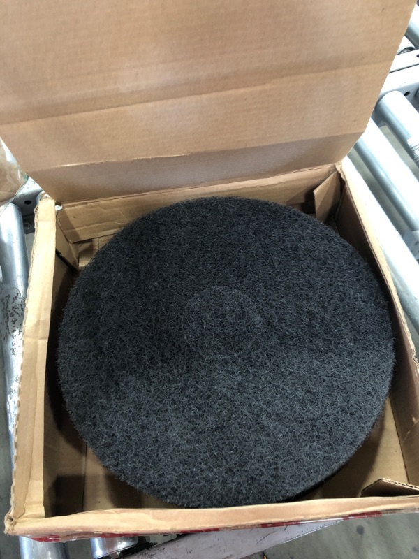 Photo 2 of 3M Black Stripper Floor Pad 7200, 14", 5/Case, Used with Water-based Floor Finish Stripping Solutions, Remove Soiled Floor Finishes and Sealers