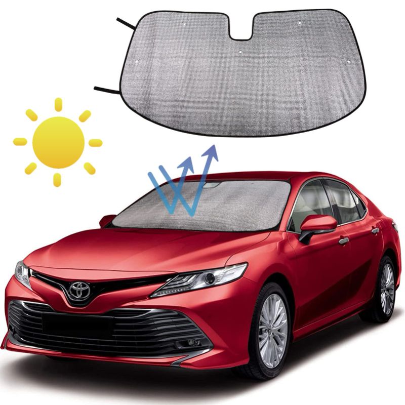 Photo 1 of Big Hippo Windshield Sun Shade, Sunshade Custom Fit for Toyota Camry 2015 2016 2017 2018 2019 2020 2021 2022 LE XLE Hybrid SE XSE Sedan Car Sun Shade Blocks UV Rays Sun Visor Protector Accessories