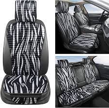 Photo 1 of GIANT PANDA 1 Pair Car Seat Covers Protectors, Front Printed Seat Covers for Women Lady, Universal Fit for Cars SUV (Zebra Print)