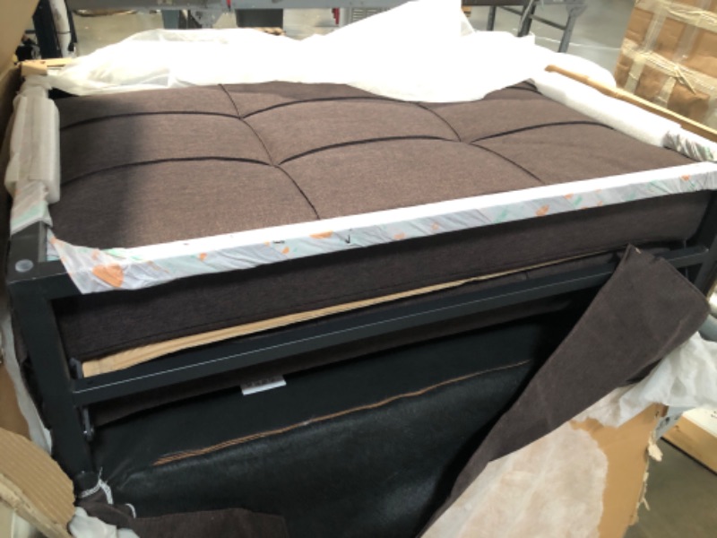 Photo 1 of Vonanda Sofa Bed, Convertible Chair 4 in 1 Multi-Function Folding Ottoman Modern Breathable Linen Guest Bed with Adjustable Sleeper for Small Room Apartment, Chocolate Brown