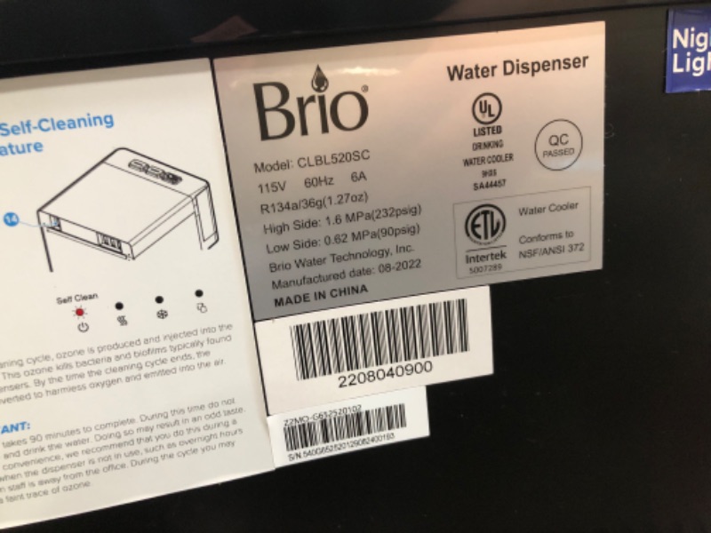 Photo 1 of *POWERS ON** *MINOR DAMAGE** Brio Self Cleaning Bottom Loading Water Cooler Water Dispenser - Limited Edition