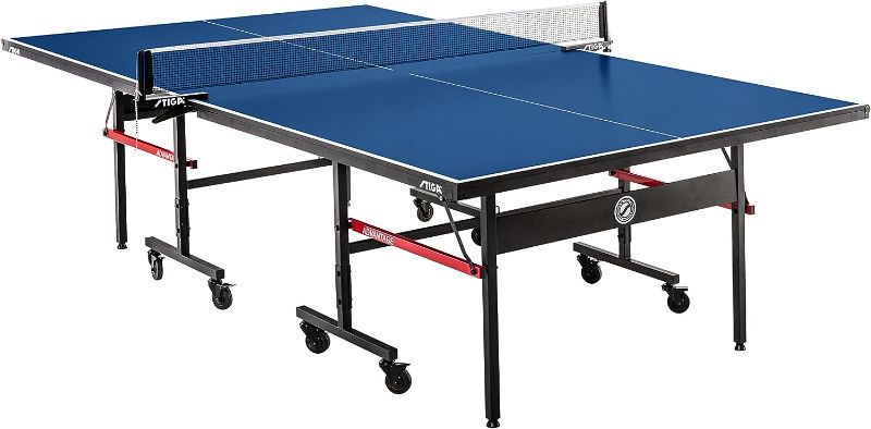 Photo 1 of *MINOR WOOD CHIPPED **STIGA Advantage Professional Table Tennis Tables - Competition Indoor Design with Net & Post - 10 Minute Easy Assembly Ping-Pong Table with Single Player Playback and Compact Storage
