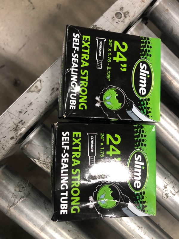 Photo 2 of 2PK--Slime 30047 Bike Inner Tube with Slime Puncture Sealant, Self Sealing, Prevent and Repair, Schrader Valve, 24"x 1.75-2.125"