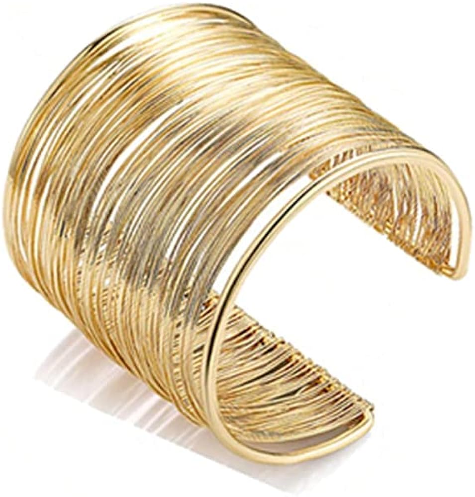 Photo 1 of CASDAN 1-8 Pcs Cuff Bangle Bracelet for Women Open Wide Wire Bracelets Gold Wrist Cuff Wrap Bracelet