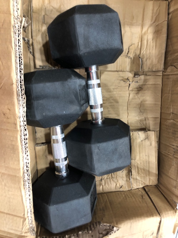 Photo 2 of 40 LB Rubber Hex Dumbbells
