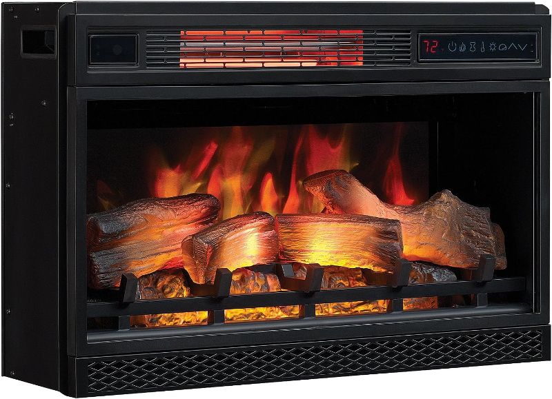 Photo 1 of ClassicFlame 26" 3D Infrared Quartz Electric Fireplace Insert Plug and Safer Sensor, Black
