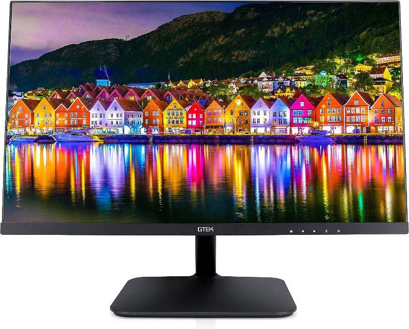 Photo 1 of GTEK 24 Inch Frameless Computer Monitor, FHD 1080p LED Display, LCD Screen, HDMI VGA, 75Hz Refresh Rate, VESA Mountable, Low-Blue Light PC Monitor for Office Work - F2407V
