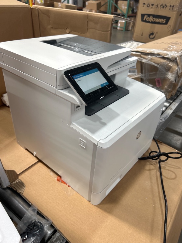 Photo 3 of ***PARTS ONLY NOT FUNCTIONAL**HP Color Laserjet Pro Multifunction M479fdw Wireless Laser Printer- Print Scan Copy Fax - 28 ppm, 600 x 600 dpi, 8.5 x 14, 50-Page ADF, Ethernet, Auto Duplex Printing, Cbmou Printer?Cable
