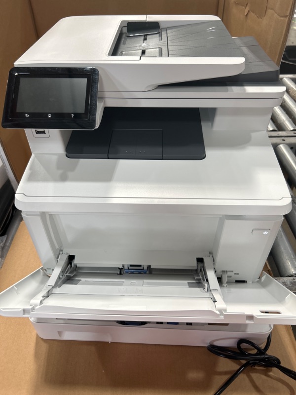 Photo 4 of ***PARTS ONLY NOT FUNCTIONAL**HP Color Laserjet Pro Multifunction M479fdw Wireless Laser Printer- Print Scan Copy Fax - 28 ppm, 600 x 600 dpi, 8.5 x 14, 50-Page ADF, Ethernet, Auto Duplex Printing, Cbmou Printer?Cable
