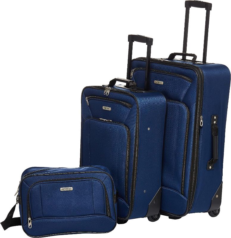 Photo 1 of American Tourister Fieldbrook XLT Softside Upright Luggage, Navy, 3-Piece Set (BB/21/25)
