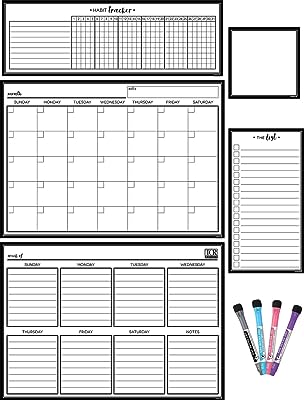 Photo 1 of Teacher Created Resources Black & White Dry-Erase Magnetic Calendar Set