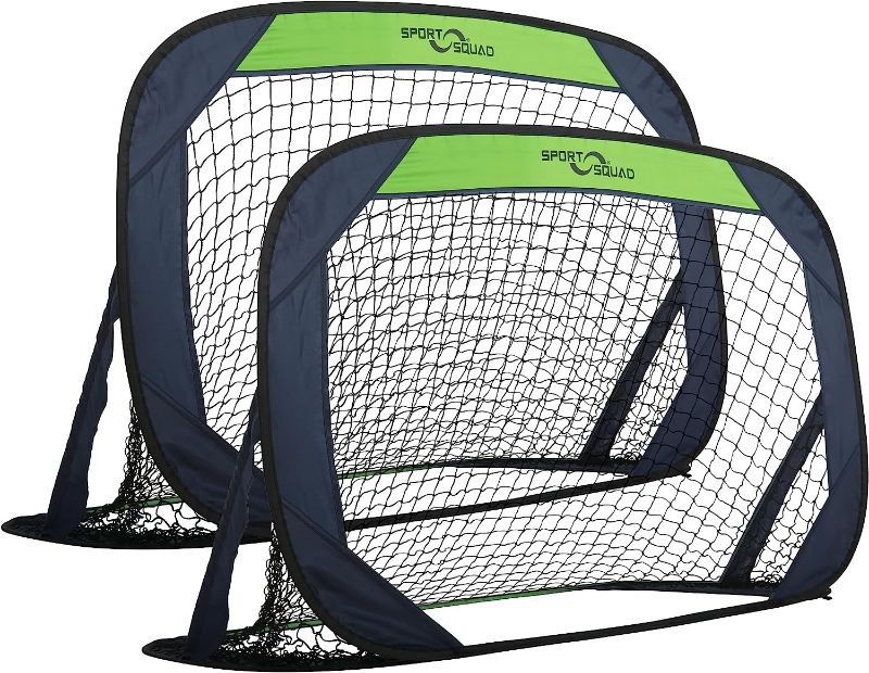 Photo 1 of Sport Squad Portable Soccer Goal Net Set - Set of Two 4' Pop Up Training Soccer Goals with Compact Carrying Case - Easy Assembly and Compact Storage - Great for Kids and Adults
