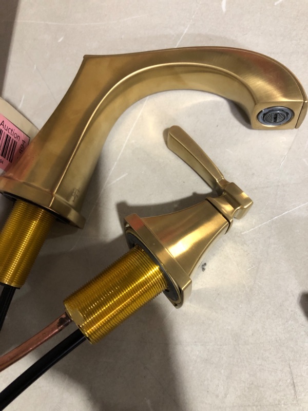 Photo 3 of * used item *
allen + roth Chesler Brushed Gold 2-handle 8-in widespread WaterSense High-arc Bathroom Sink Faucet with Drain
