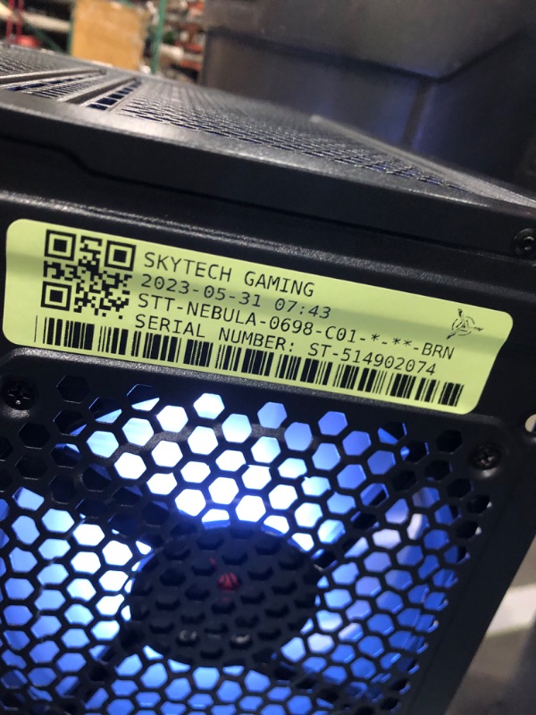 Photo 10 of NOT FUNCTIONING; SEE PICS FOR INTERNAL SPECS**Skytech Gaming Nebula Gaming PC Desktop – AMD Ryzen 5 5600X 3.7 GHz, NVIDIA RTX 4070, 1TB NVME SSD, 16GB DDR4 RAM 3200, 600W Gold PSU, 11AC Wi-Fi, Windows 11 Home 64-bit,Black

