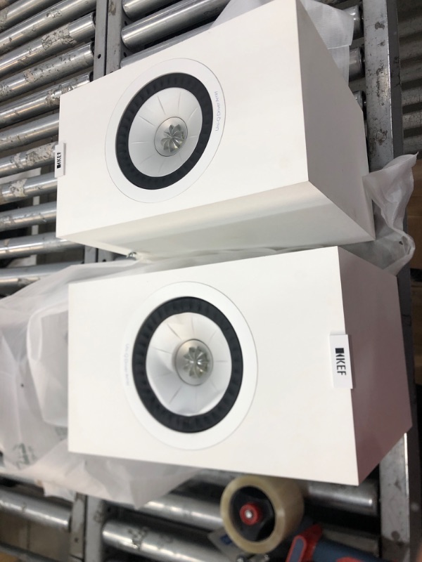 Photo 3 of COSMETIC DAMAGES**KEF Q350 Bookshelf Speakers (Pair, White) (Q350WH) White Speakers