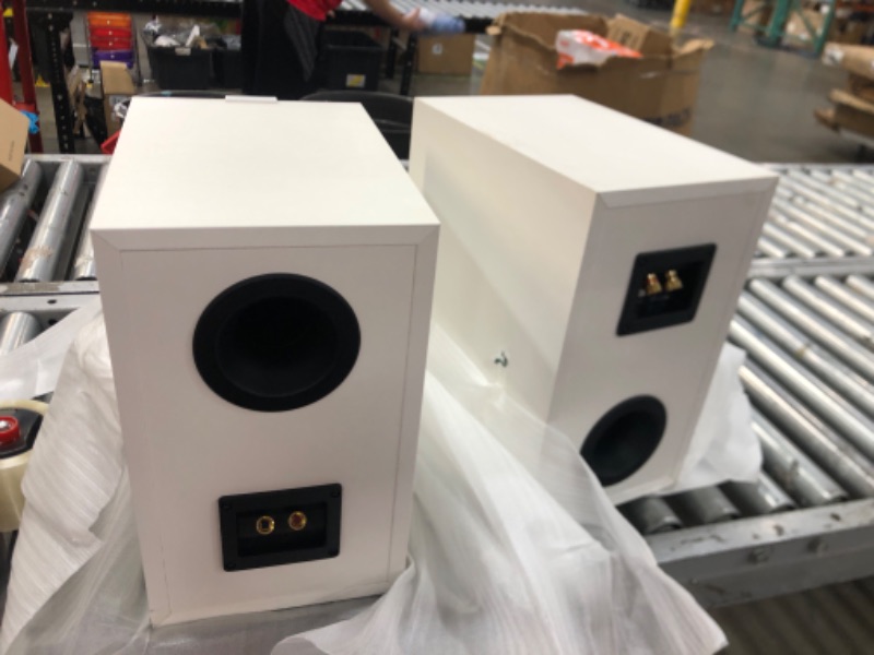 Photo 2 of COSMETIC DAMAGES**KEF Q350 Bookshelf Speakers (Pair, White) (Q350WH) White Speakers