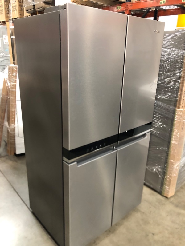 Photo 1 of Whirlpool 19.4-cu ft 4-Door Counter-depth French Door Refrigerator with Ice Maker (Fingerprint-resistant Stainless Finish)