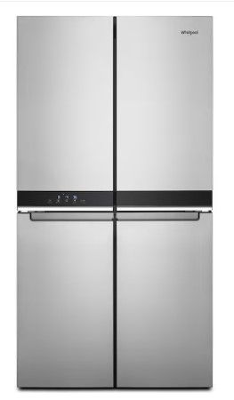 Photo 1 of Whirlpool 19.4-cu ft 4-Door Counter-depth French Door Refrigerator with Ice Maker (Fingerprint-resistant Stainless Finish)